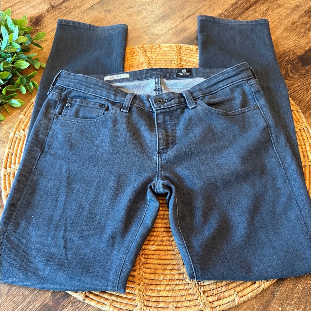AG Adriano Goldschmied Black The Stevie Straight Leg Jeans